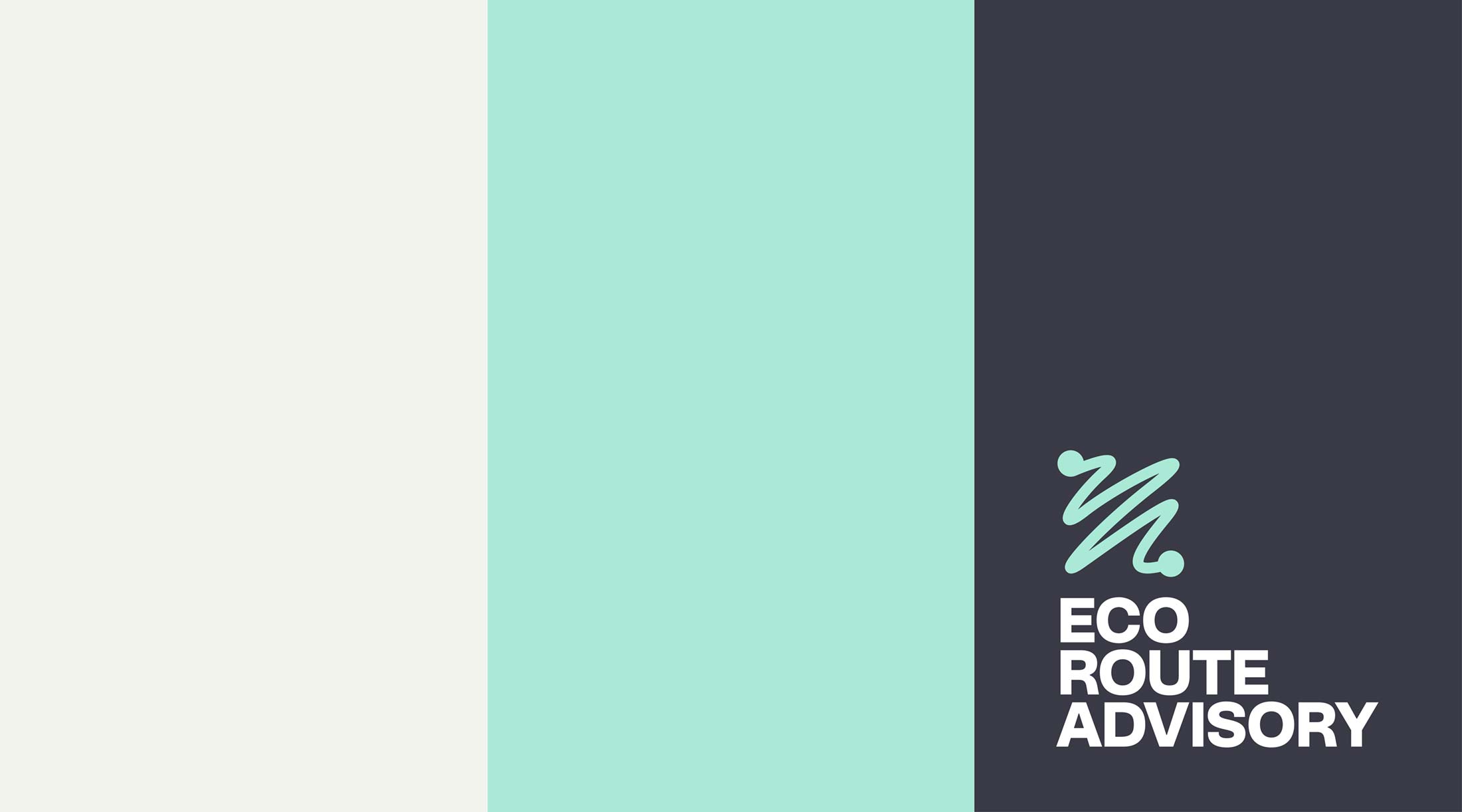 Eco Route Advisory 3 x brand colours with logo reversed on navy