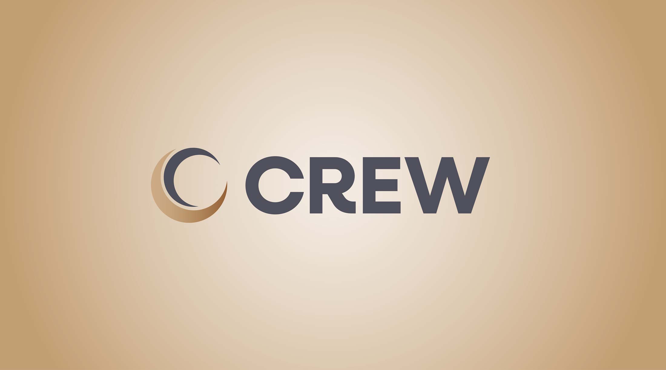 Crew logo at top left then the five brand colours in vertical rectangles