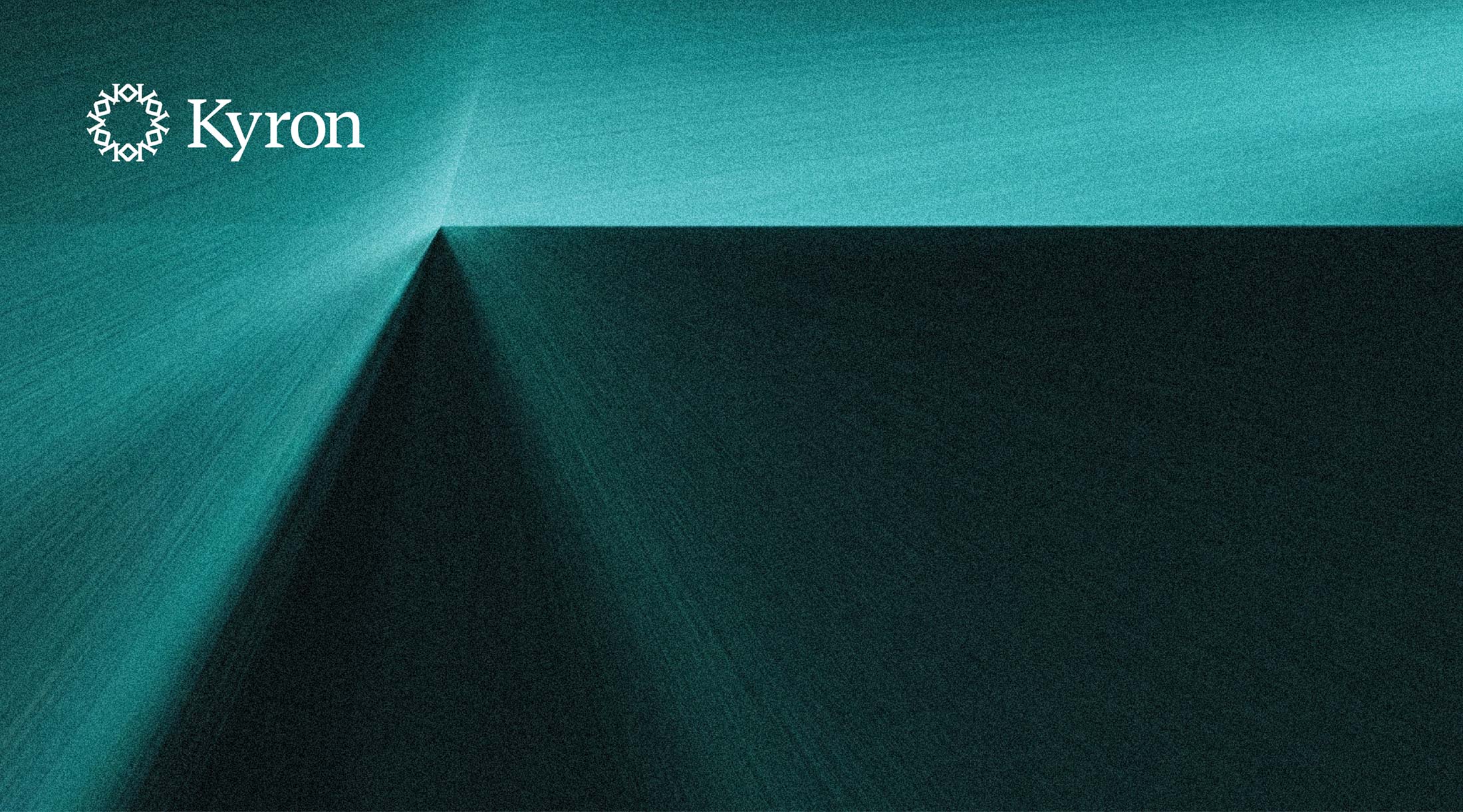 Kyron Capital logo on top of deep green brand graphic