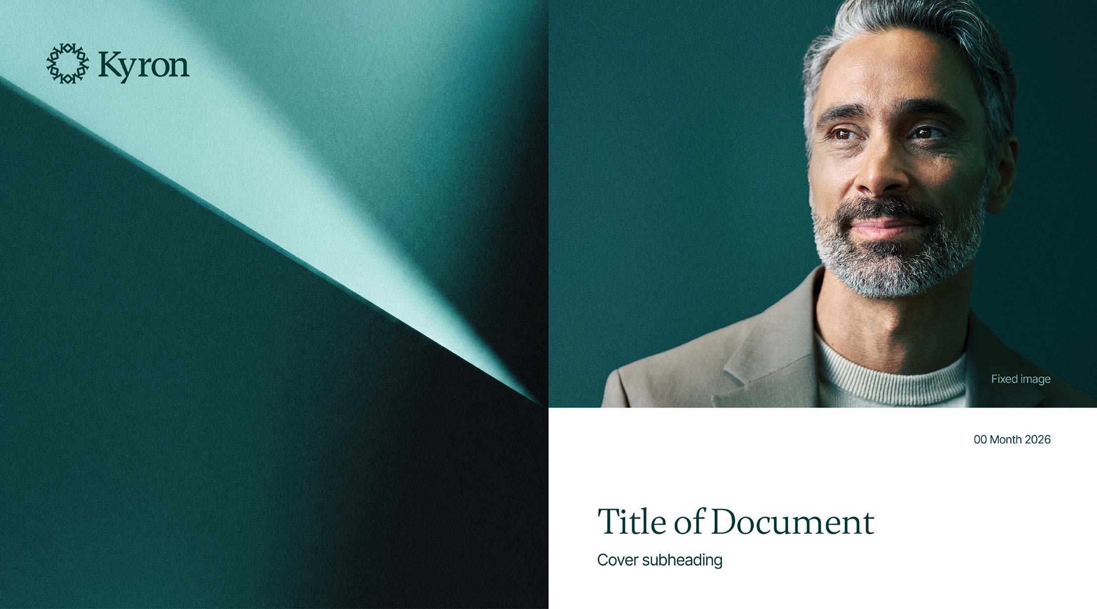 Kyron Capital widescreen document front page design