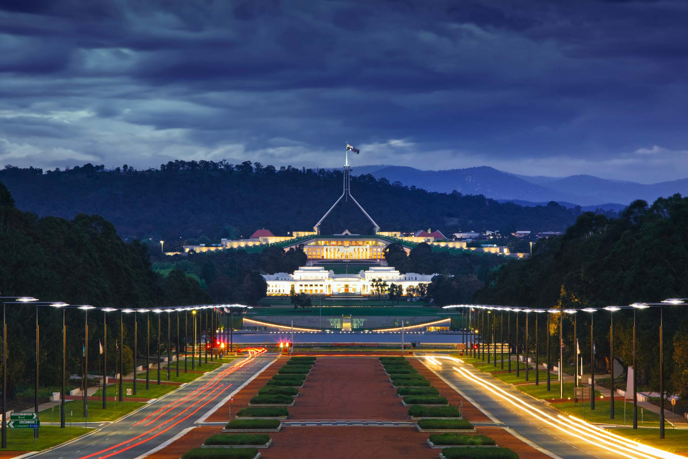 Crest atop the Australian Parliament House in Canberra