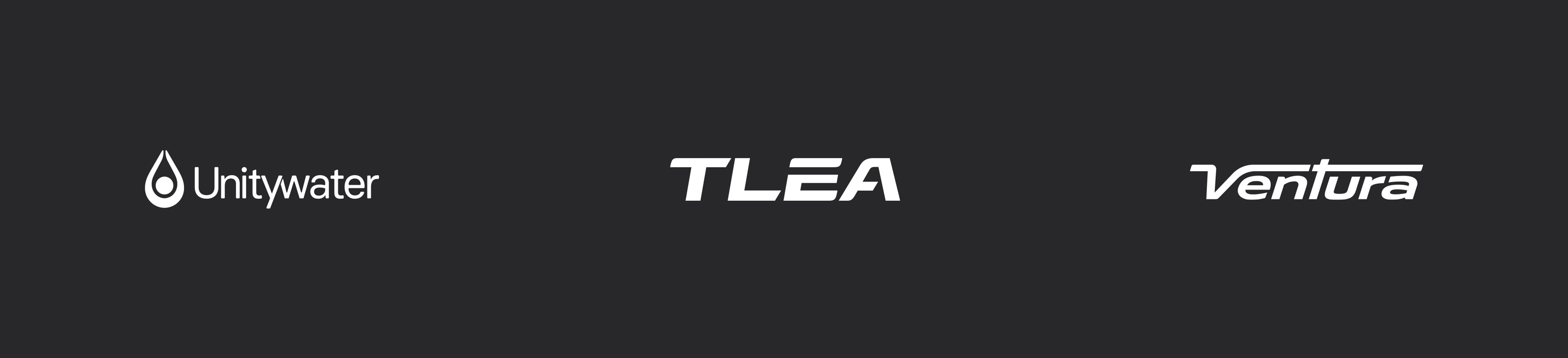 Unitywater, TLEA, Ventura logos