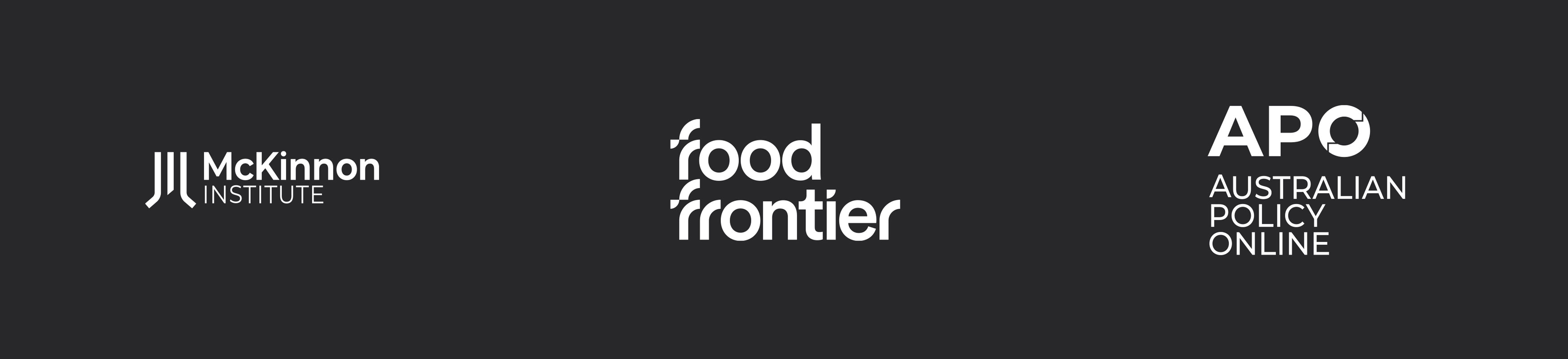 McKinnon Institute, Food Frontier, and Australian Policy Online logos