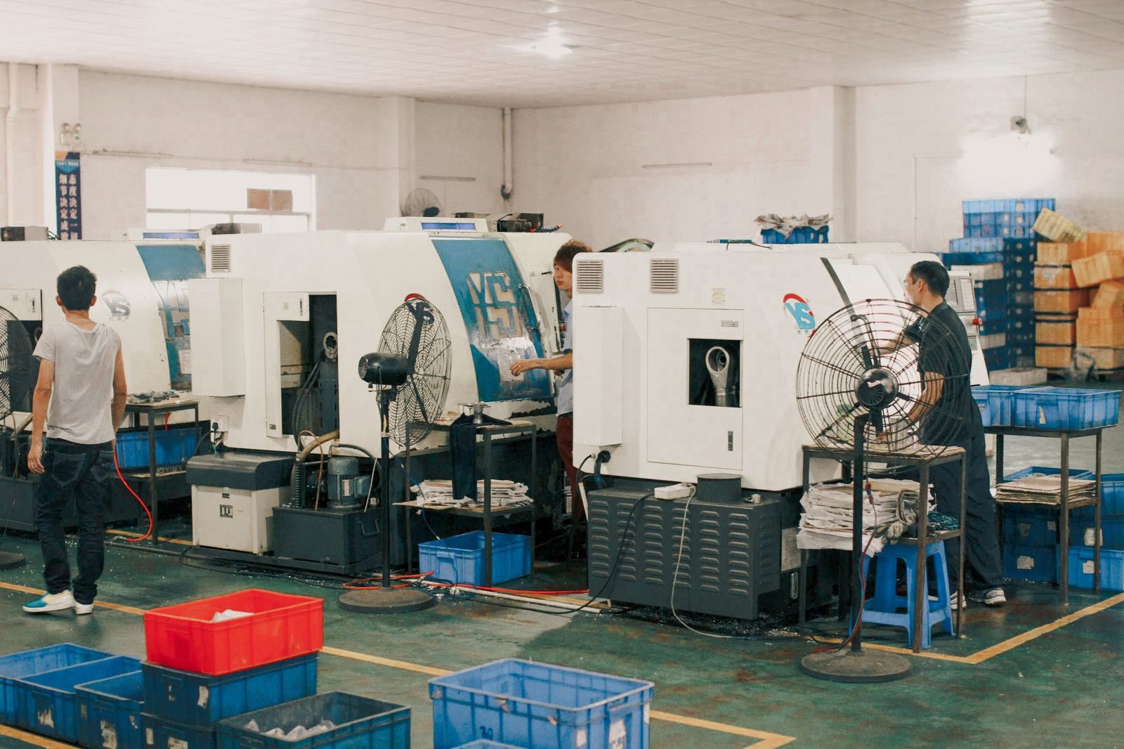 Manufacturing team working on the production floor