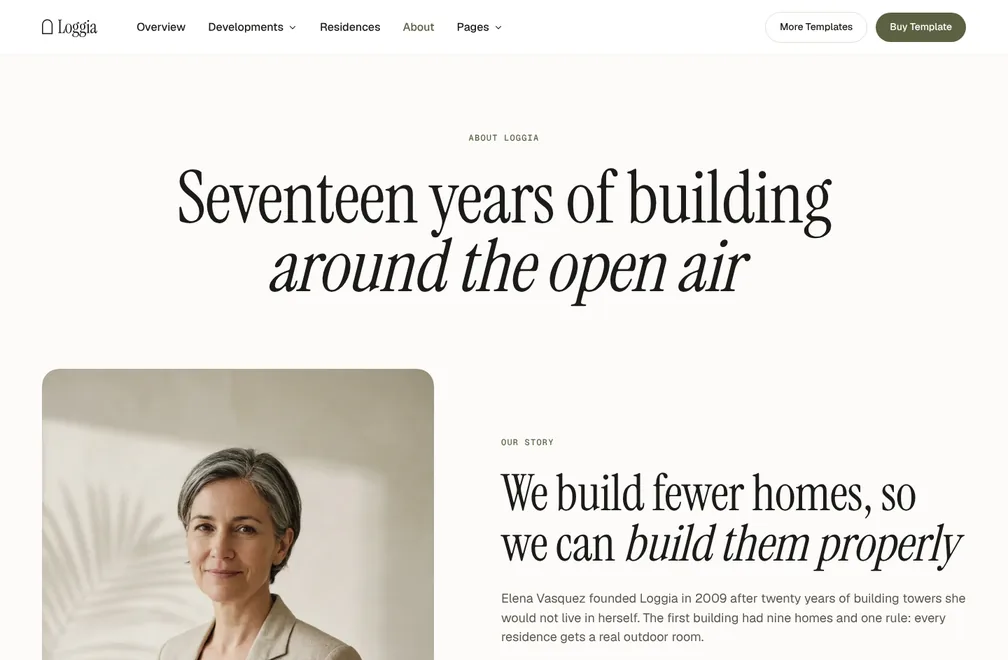 About page preview