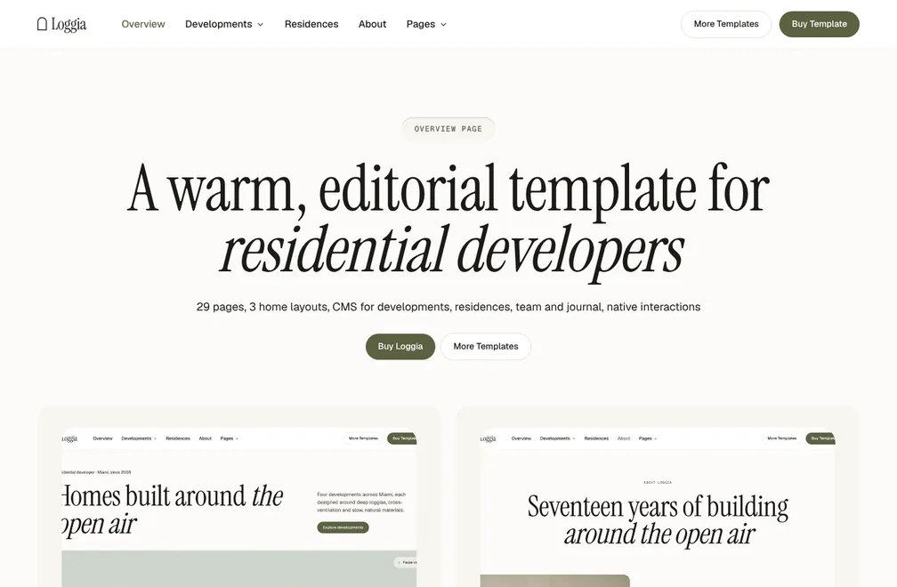 Overview page preview