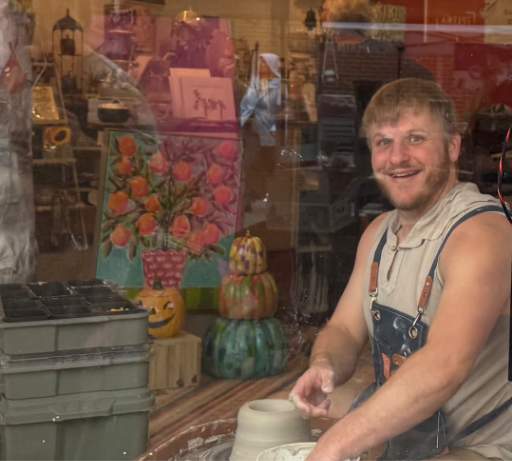 Will Meyer at the pottery wheel