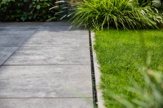 Detail van materialen in de tuin