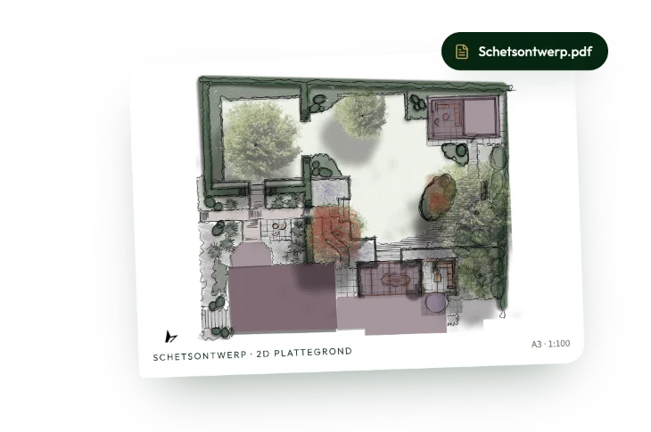Voorbeeld van een schetsontwerp als plattegrond