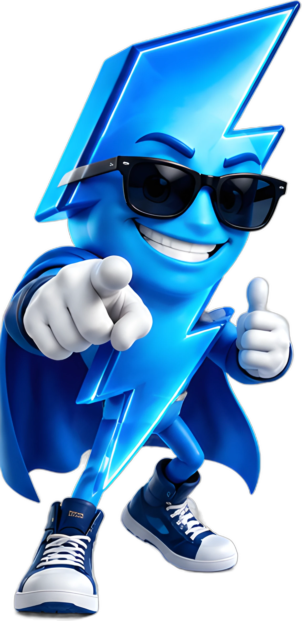 TaxBolt, the TaxDashers lightning bolt mascot in sunglasses