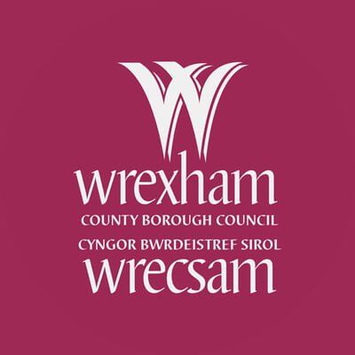 Wrexham County Borough Council logo, in English and Welsh