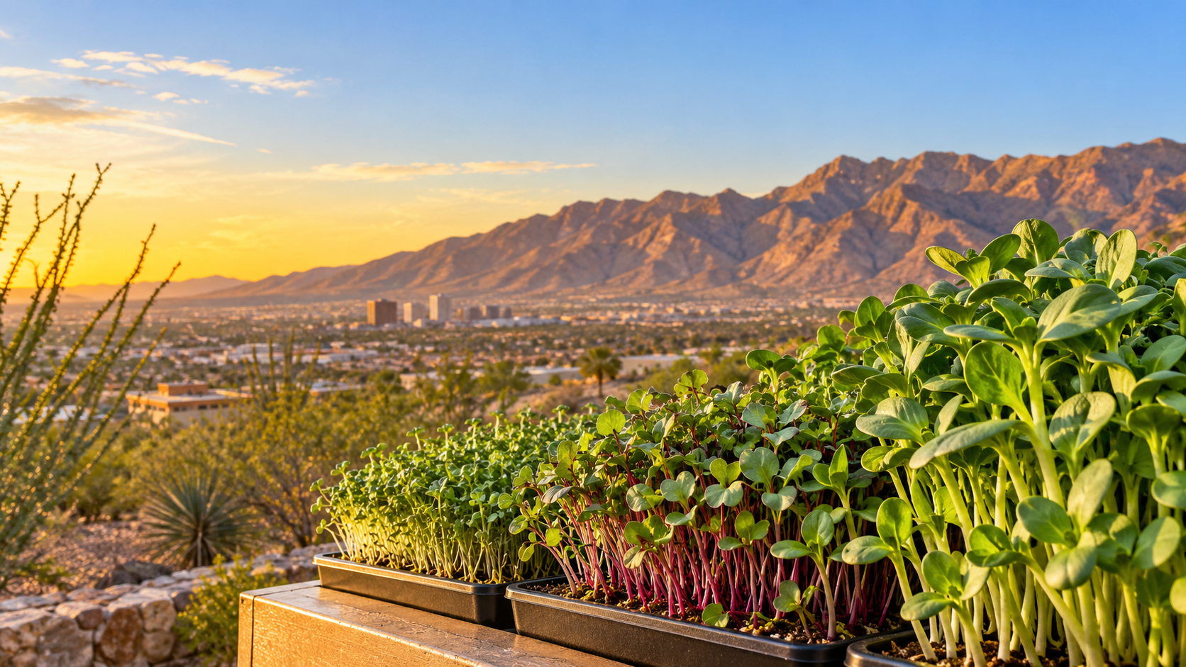 El Paso desert sunrise farm