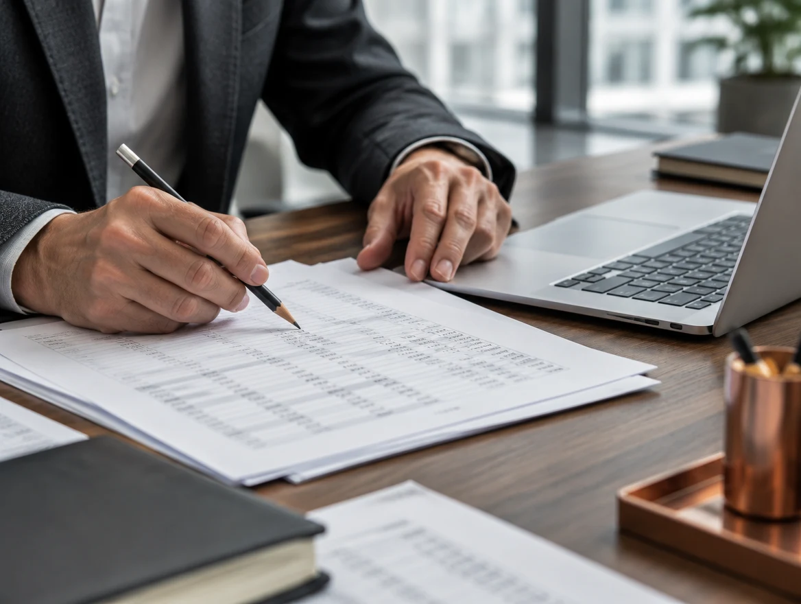Illustrative Arbeitssituation: Unterlagen werden fachlich geprüft