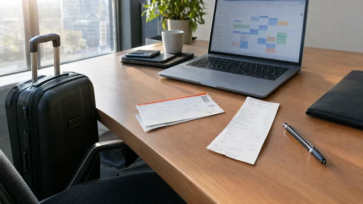 Reisebelege und Kalender bilden die Grundlage einer Reisekostenprüfung.