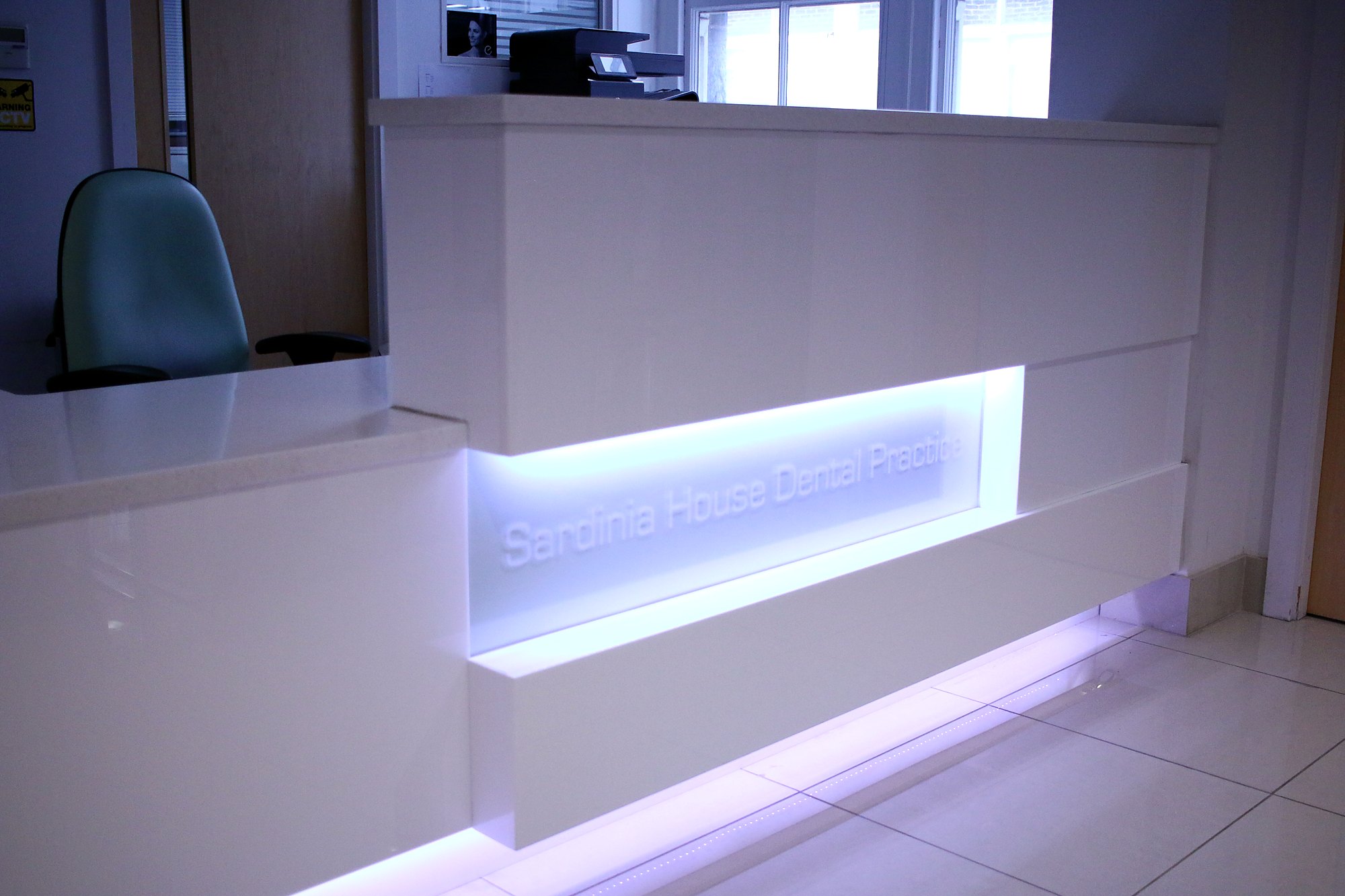 The reception desk at Sardinia House