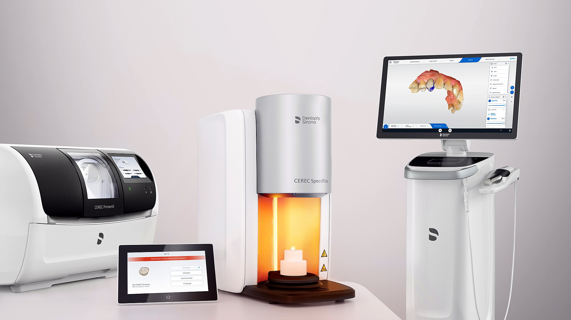 The CEREC Primemill, SpeedFire and Primescan