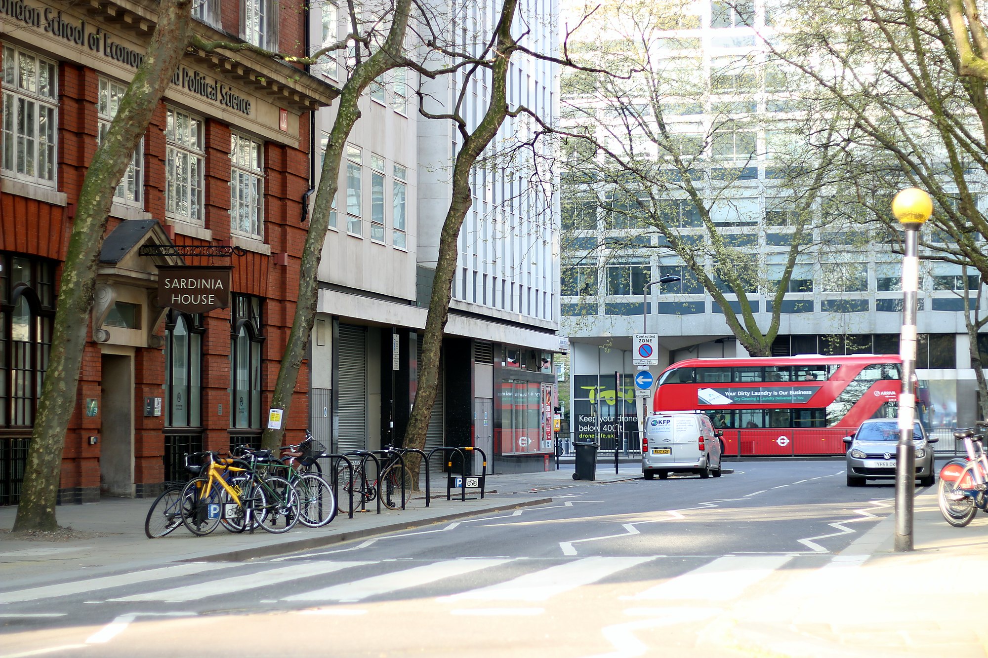 Sardinia Street at the corner of Kingsway
