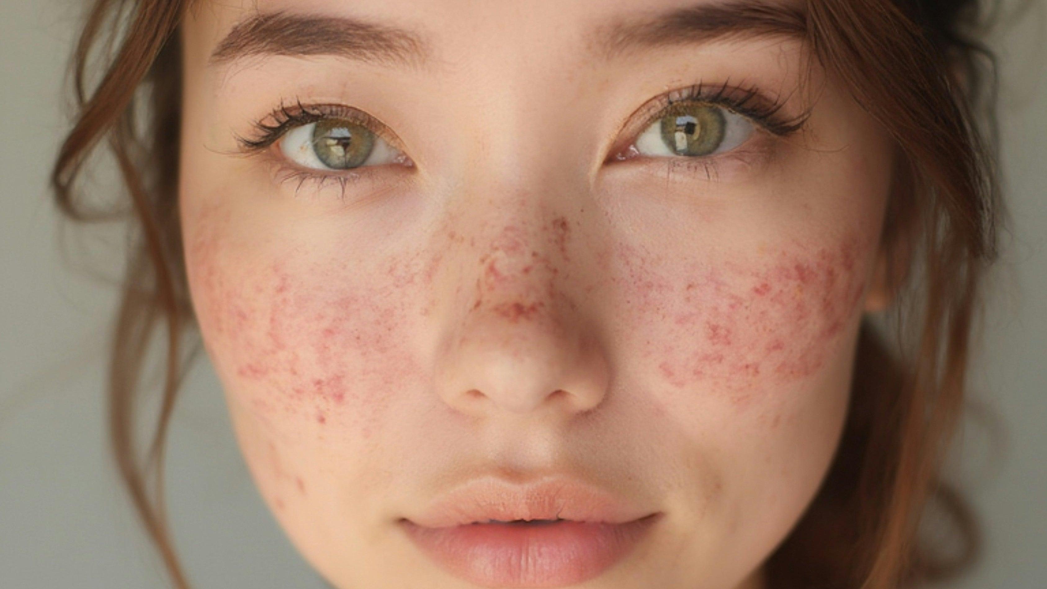 Close-up portrait showing facial skin texture