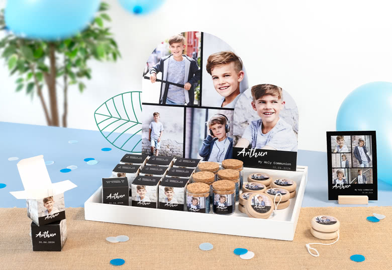 Thekendisplay weiß mit 2 Bögen