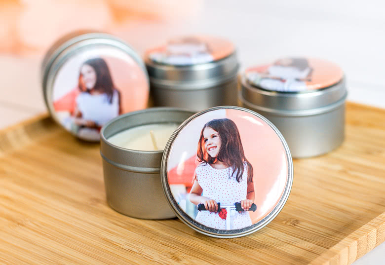 Duft-Teelichter mit Foto-Magnet – 24 Stück