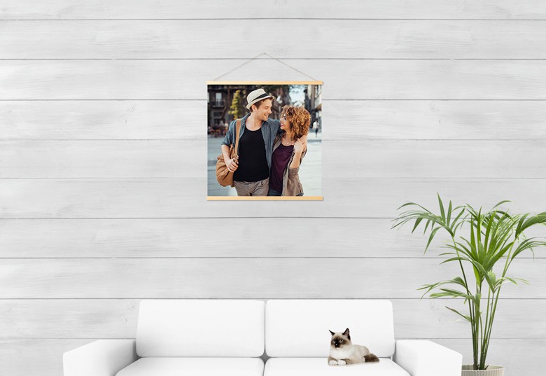 Fotoposter mit Magnetleiste 60 x 60 cm, Holz