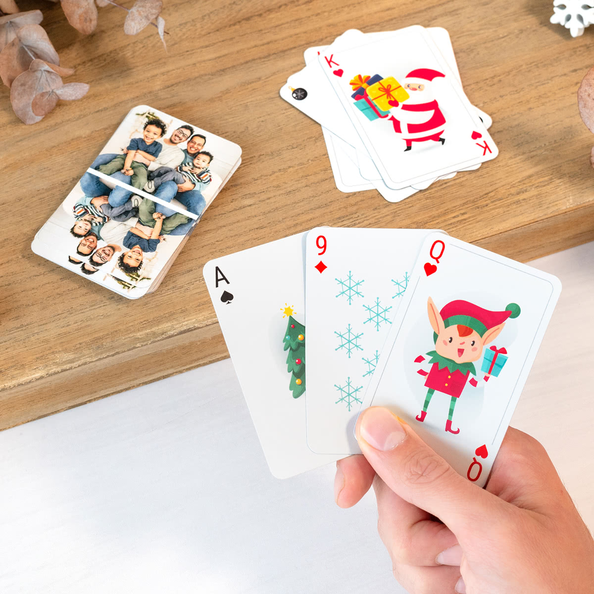 Weihnachtliches Kartenspiel mit Foto oder Text