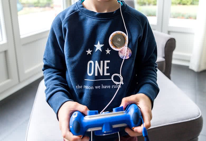Kinder-Sweatshirt mit Foto bedruckt – Marineblau