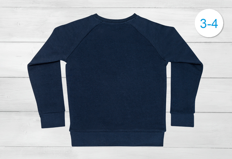 Kinderpullover bestickt – Marineblau oder Grau gesprenkelt