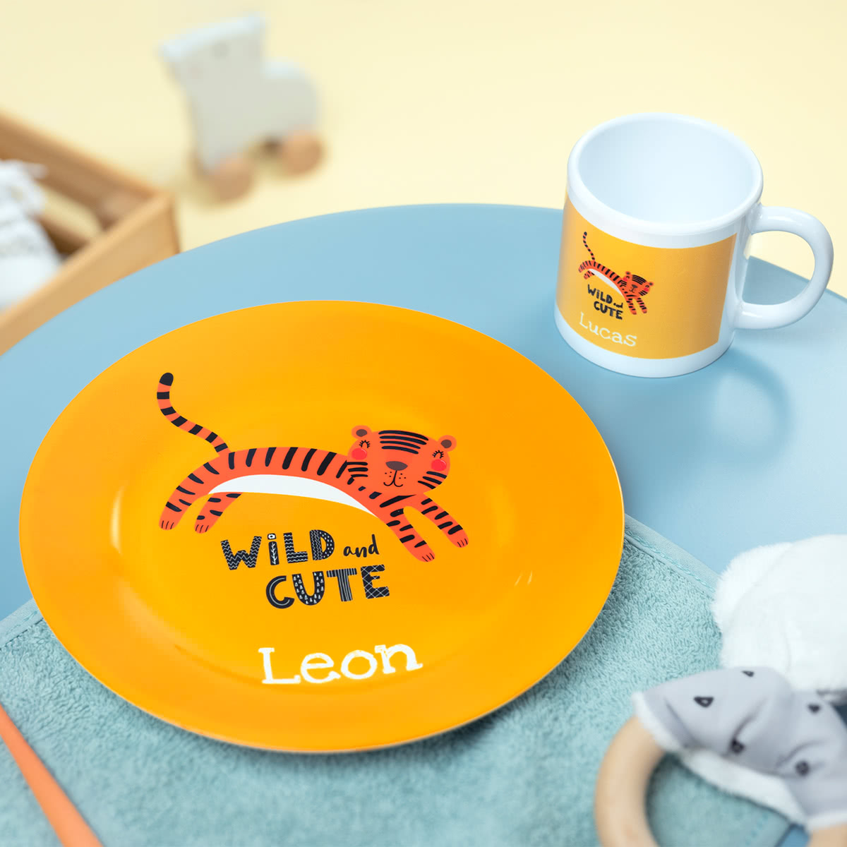 Kindergeschirr-Set mit Foto und Namen