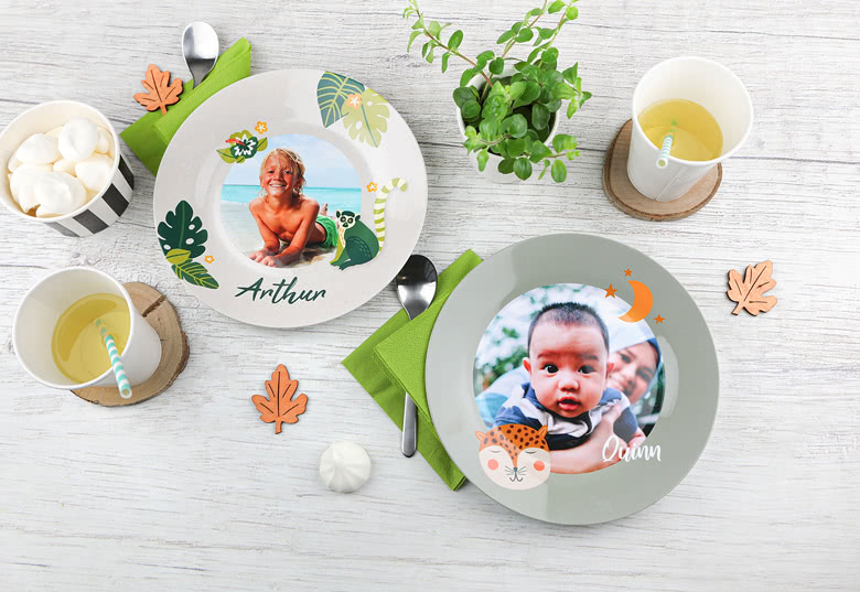 Kinderteller mit Foto und Namen