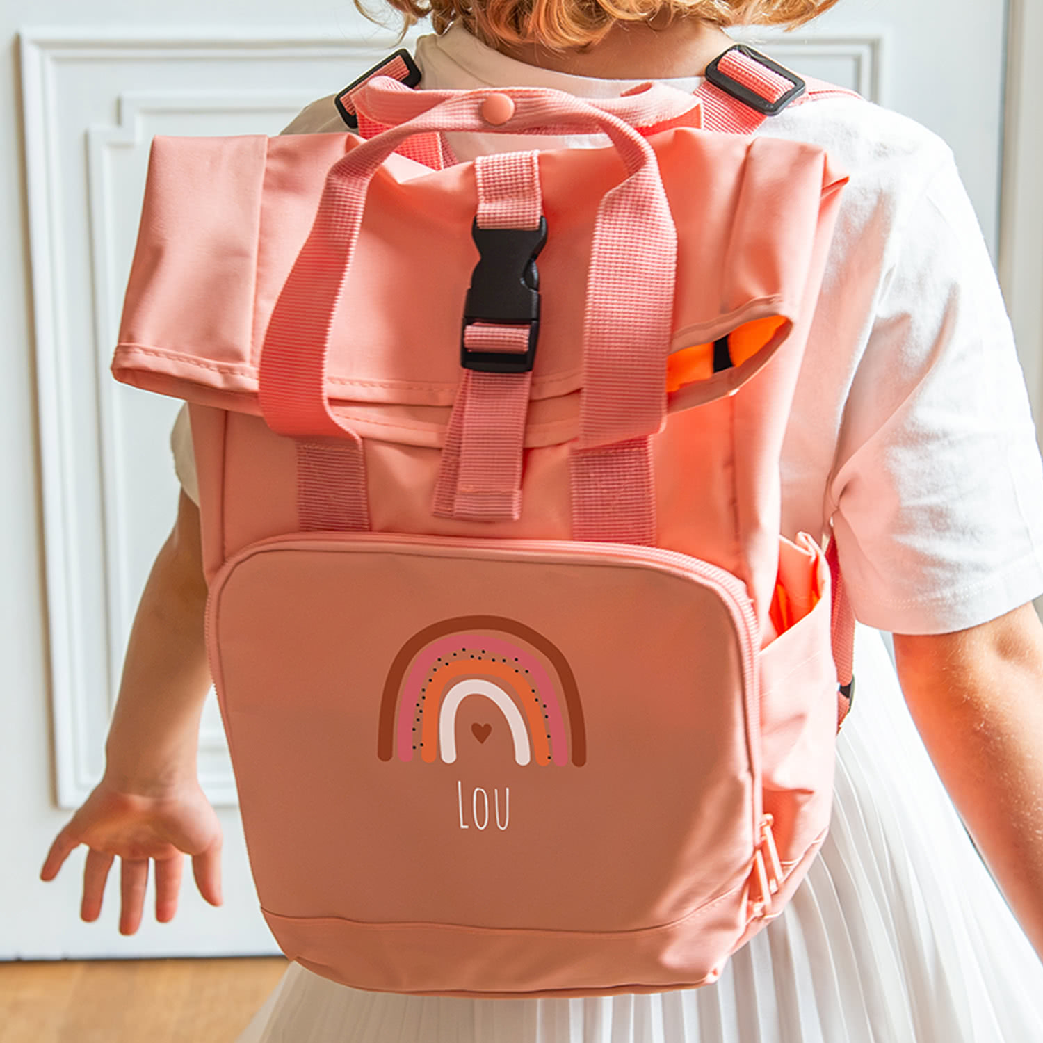Rucksack Rosa mit Aufdruck
