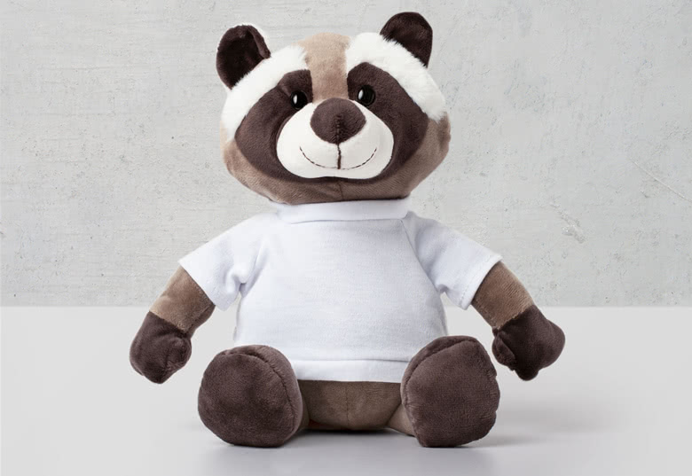 Kuscheltier Waschbär mit Foto-Shirt