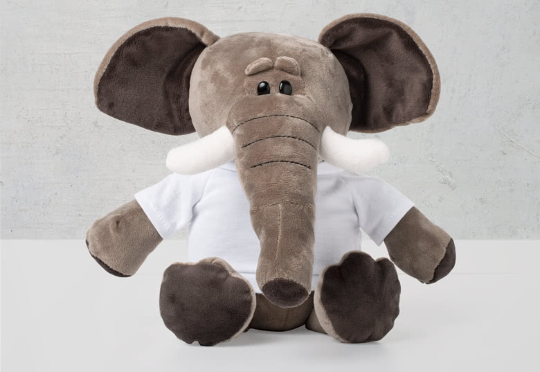 Kuscheltier Elefant mit Foto-Shirt