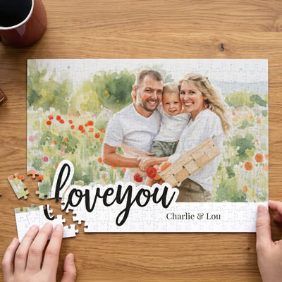 Fotopuzzle mit 24 Teilen aus Hartpappe