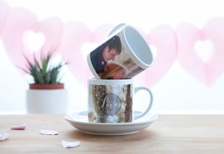 Espresso-Set mit Foto – 2 Tassen mit Untertassen