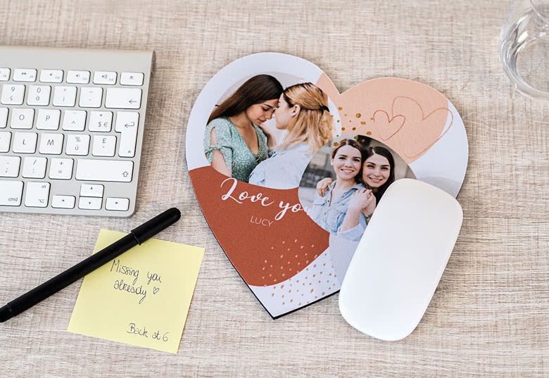 Mousepad in Herzform mit Foto