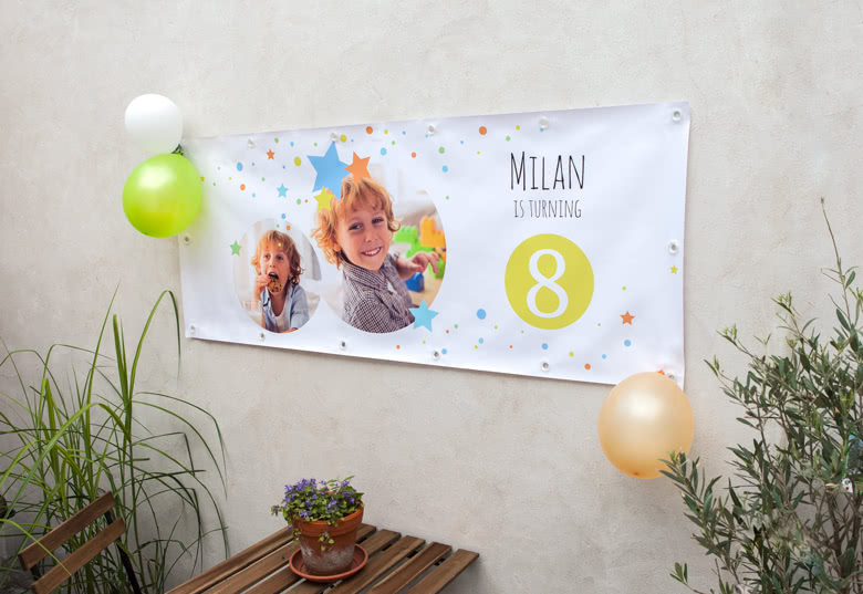 Party-Banner mit Foto