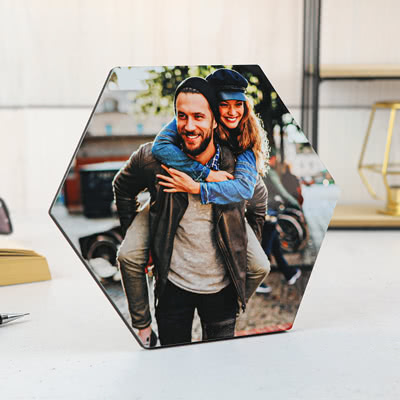Fotoaufsteller Hexagon, schwarz