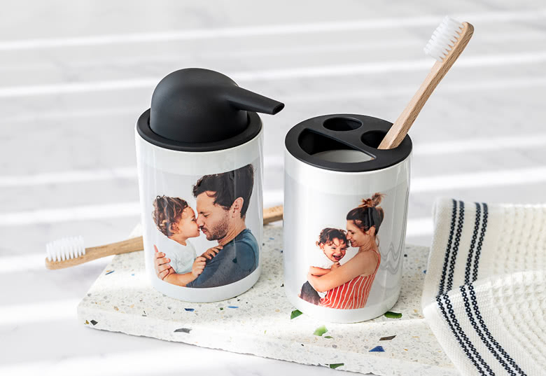Seifenspender mit Foto in Schwarz
