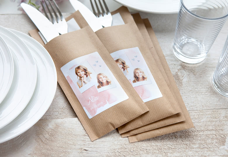 Besteckbeutel aus Kraftpapier braun, 24 Stück