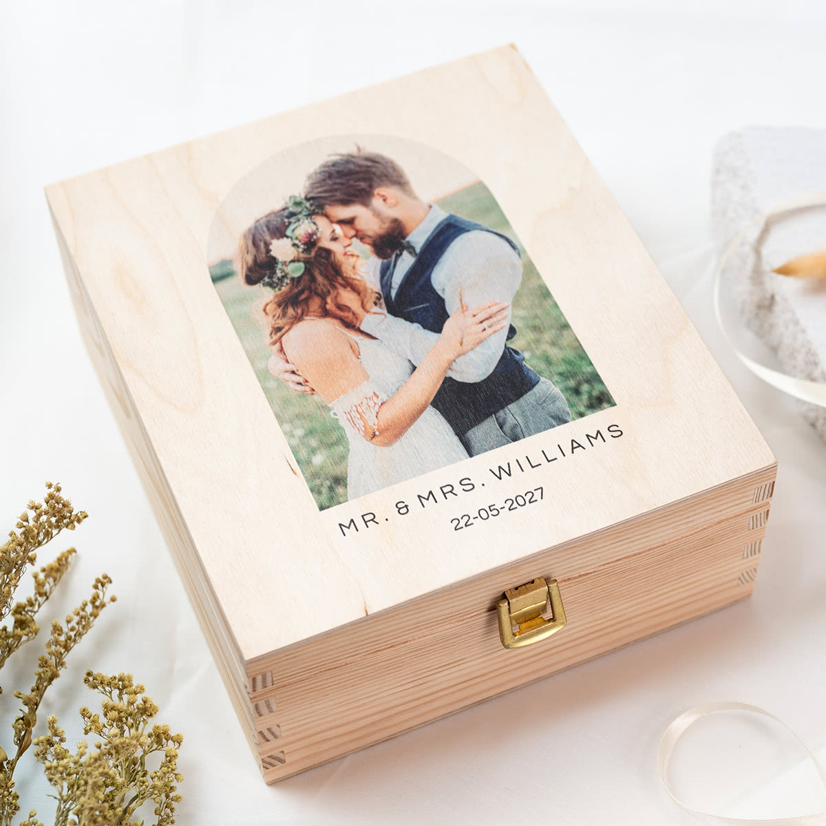 Erinnerungsbox aus Holz mit Vollfarbdruck