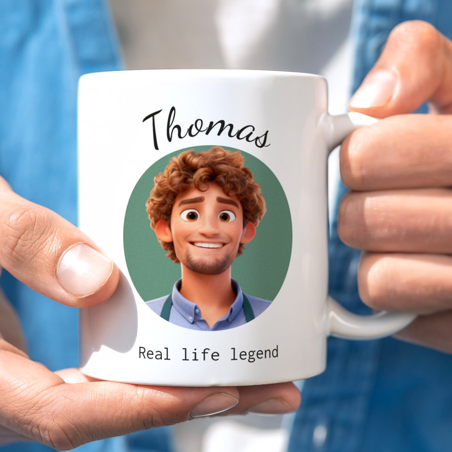 Tasse mit KI-Bild in Weiß