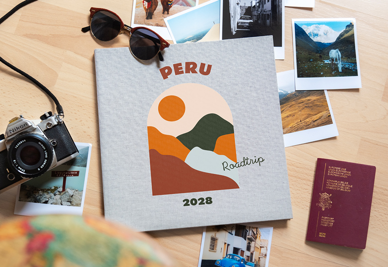 Fotobuch XL quadratisch, Leinen mit Foto