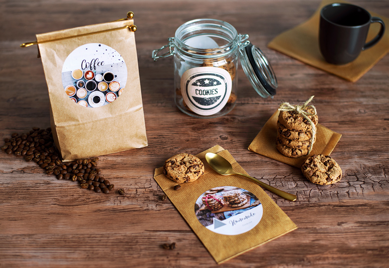 Foto-Sticker rund, groß – 24 Stück