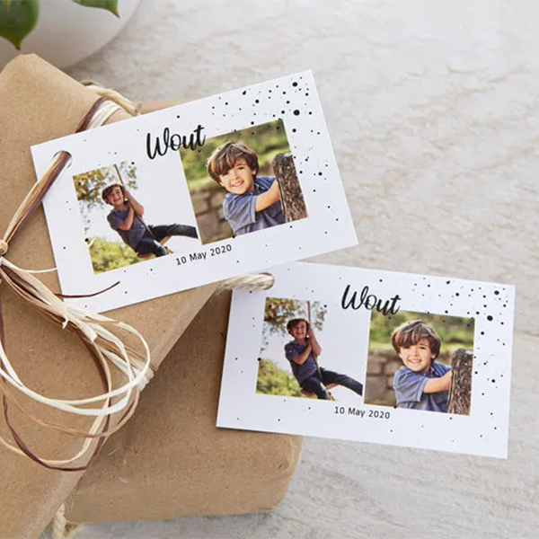 Geschenkanhänger mit Foto und Text