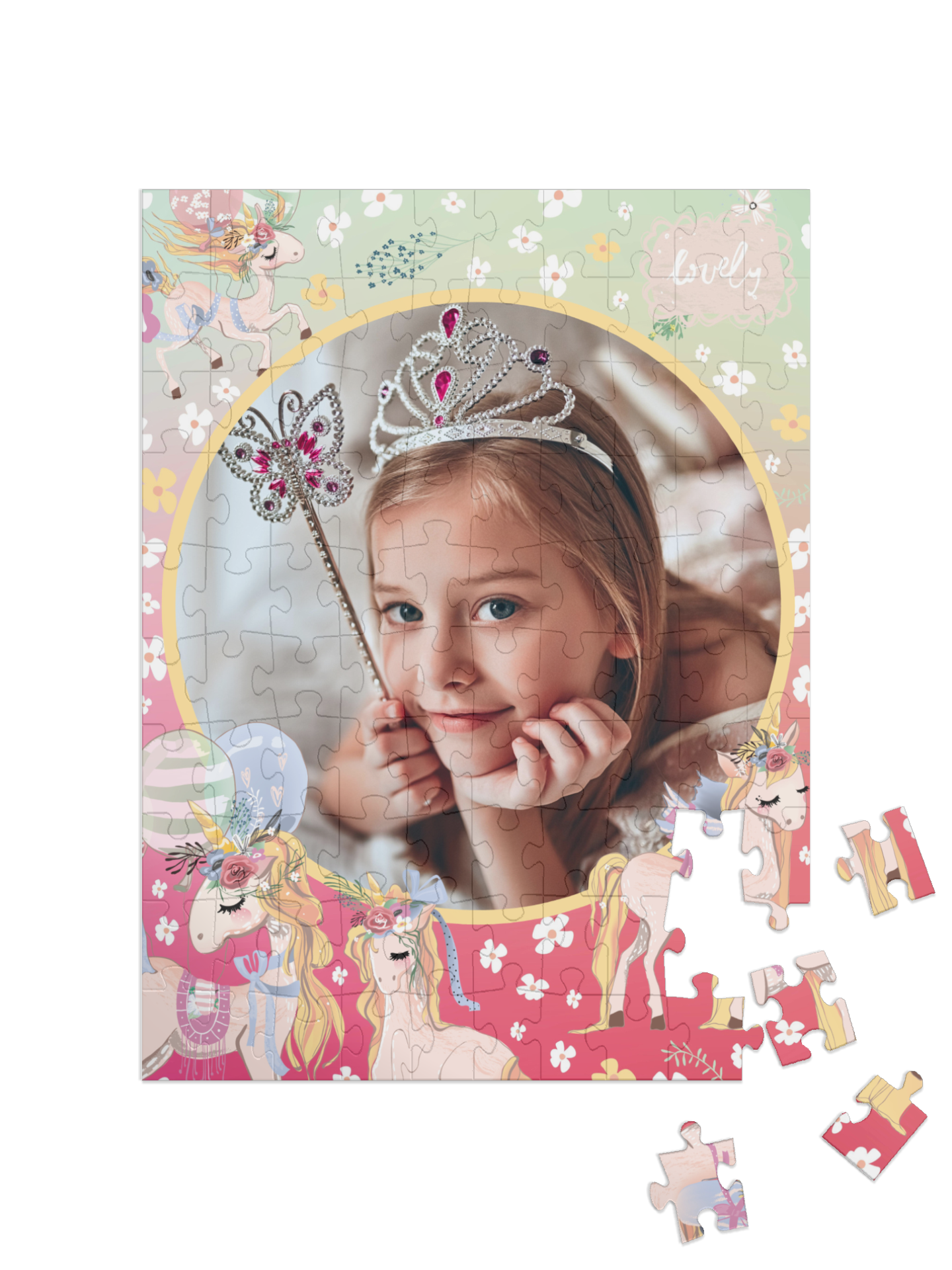 Einhorn-Kinderpuzzle „Magie“, Hochformat, 100 Teile