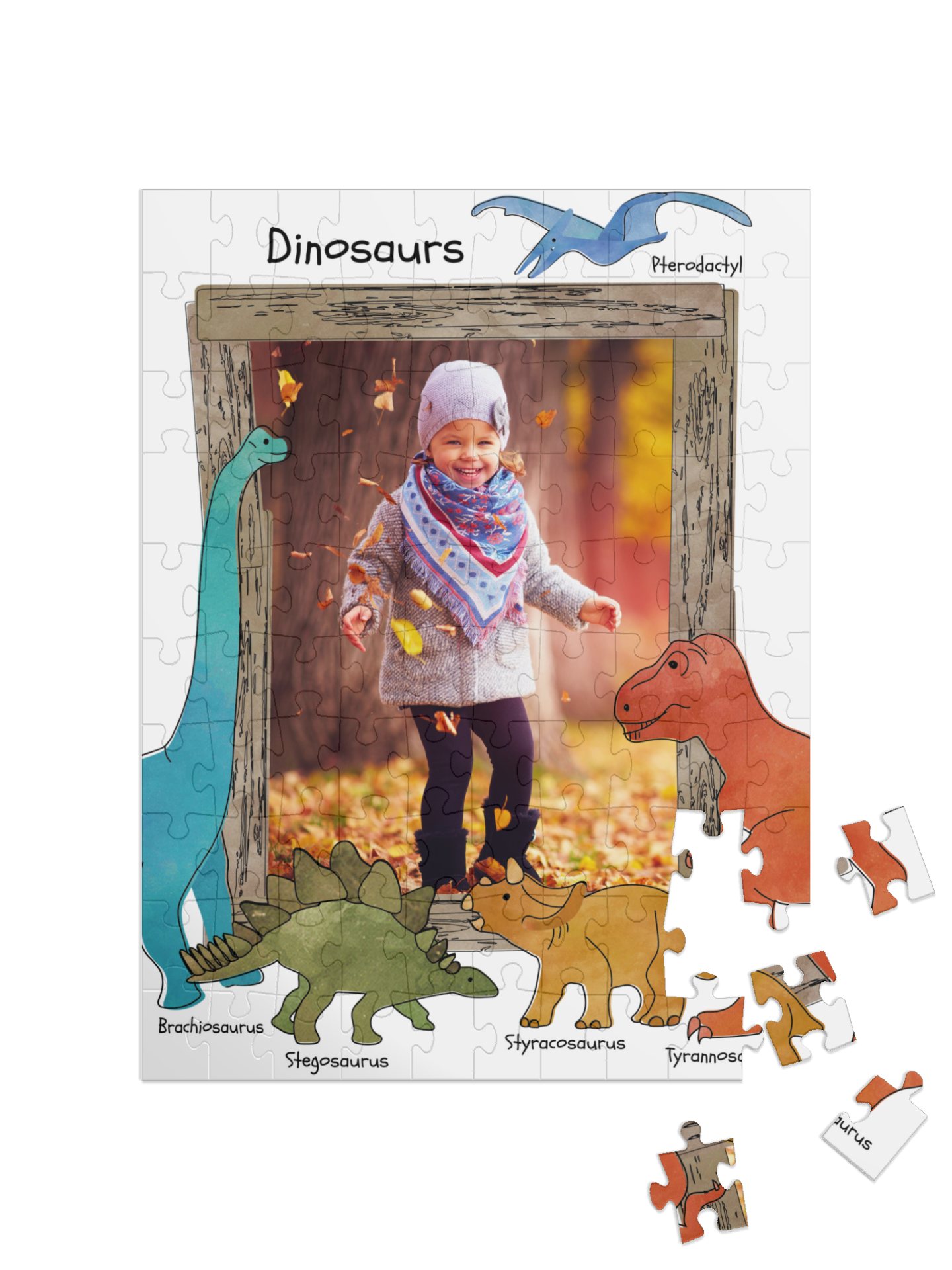Dino-Kinderpuzzle „Wissen“, Hochformat, 100 Teile