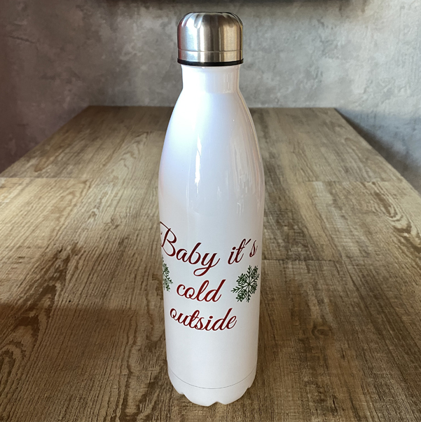 Doppelwandige Edelstahl-Thermoflasche mit Foto