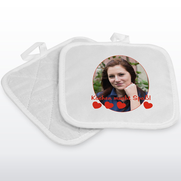 Topflappen mit Foto, 2er-Set