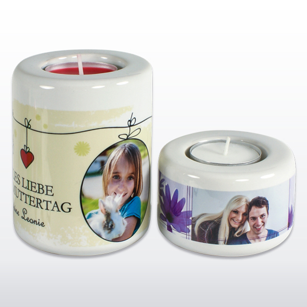 Kerzenhalter aus Keramik mit Foto